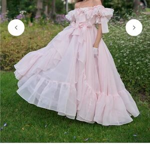 Elegant Pink Off-Shoulder Gown